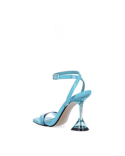 360 degree animation of product Turquoise perspex heeled mules frame-6