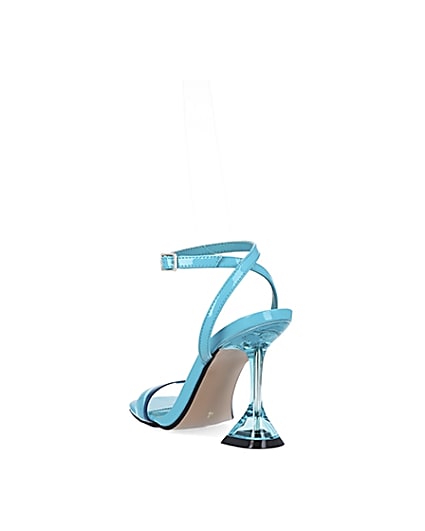 360 degree animation of product Turquoise perspex heeled mules frame-7