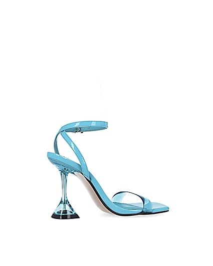 360 degree animation of product Turquoise perspex heeled mules frame-14