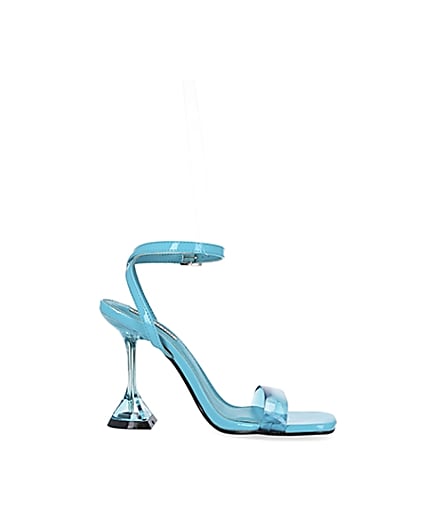 360 degree animation of product Turquoise perspex heeled mules frame-16