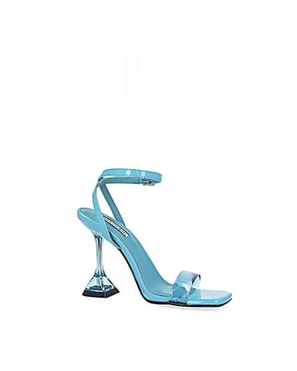 360 degree animation of product Turquoise perspex heeled mules frame-17