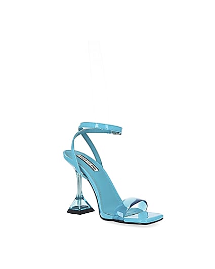 360 degree animation of product Turquoise perspex heeled mules frame-18