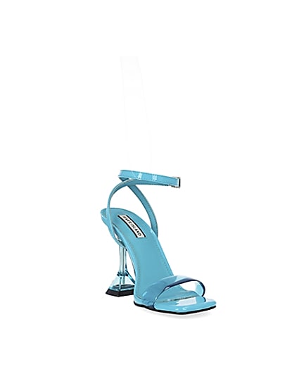 360 degree animation of product Turquoise perspex heeled mules frame-19
