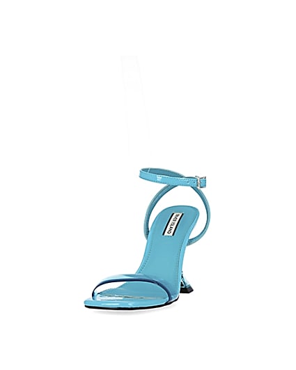 360 degree animation of product Turquoise perspex heeled mules frame-23