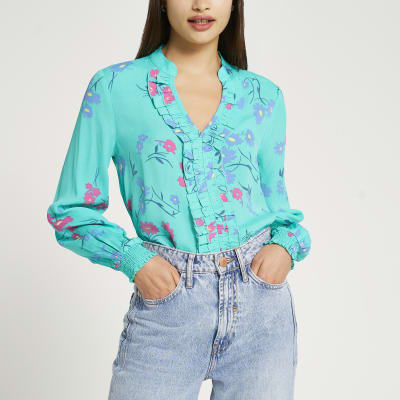 ladies turquoise tops