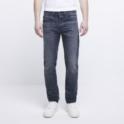 Washed black relaxed slim fit jeans River Island