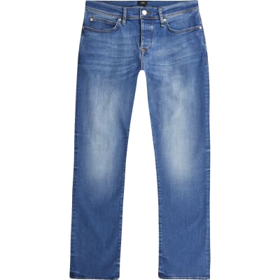 Washed blue bootcut fit jeans | River Island