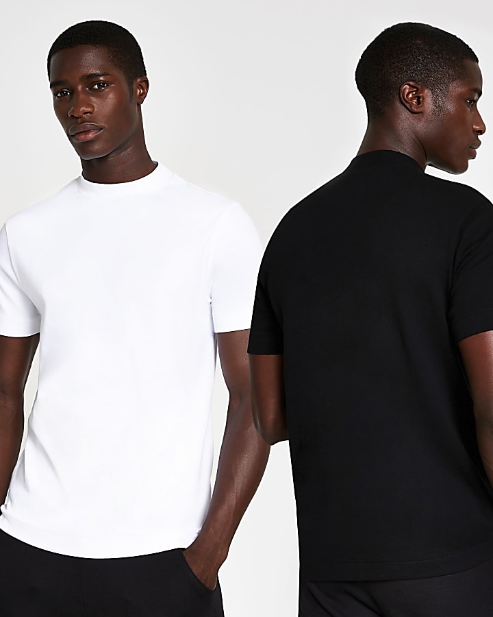 White & black multipack premium slim t-shirts