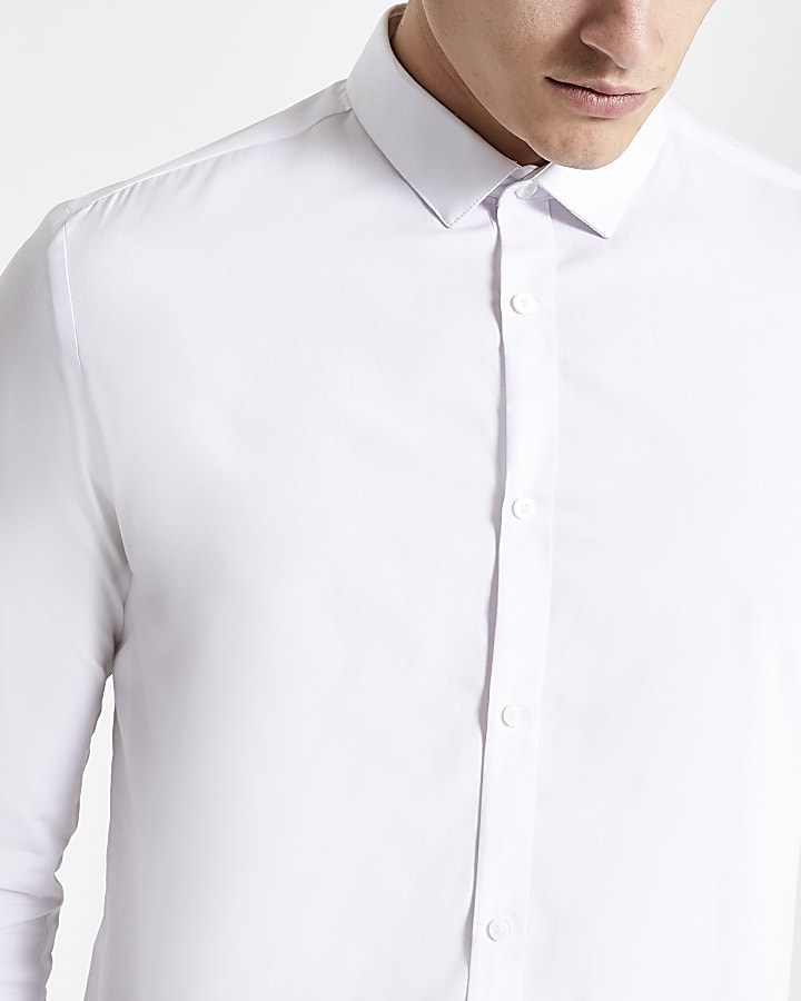 White & black multipack slim Easy Iron shirt