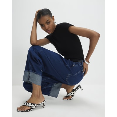 White & Black Ribbed Fitted T-Shirt Multipack