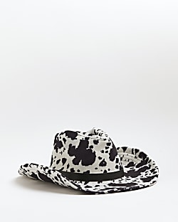White animal print western hat