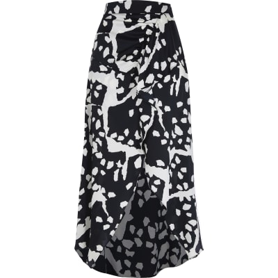 animal print wrap maxi skirt