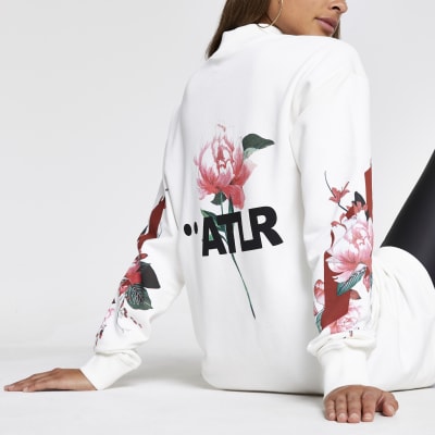 river island white hoodie