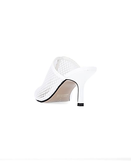 360 degree animation of product White backless heeled court shoes frame-7
