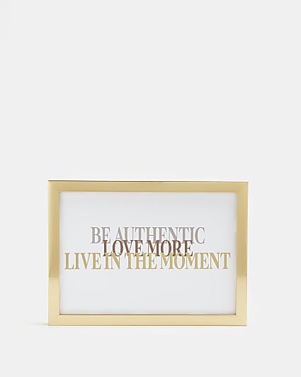 White 'Be Authentic' framed print