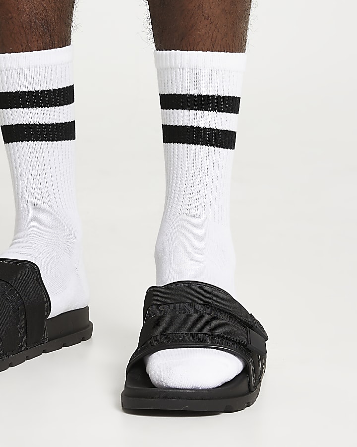 White black stripe tube socks