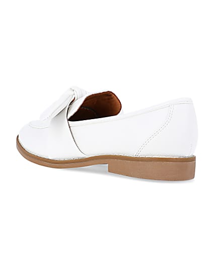 360 degree animation of product White bow detail loafers frame-6