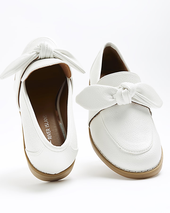 White bow detail loafers