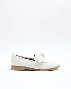 White bow detail loafers