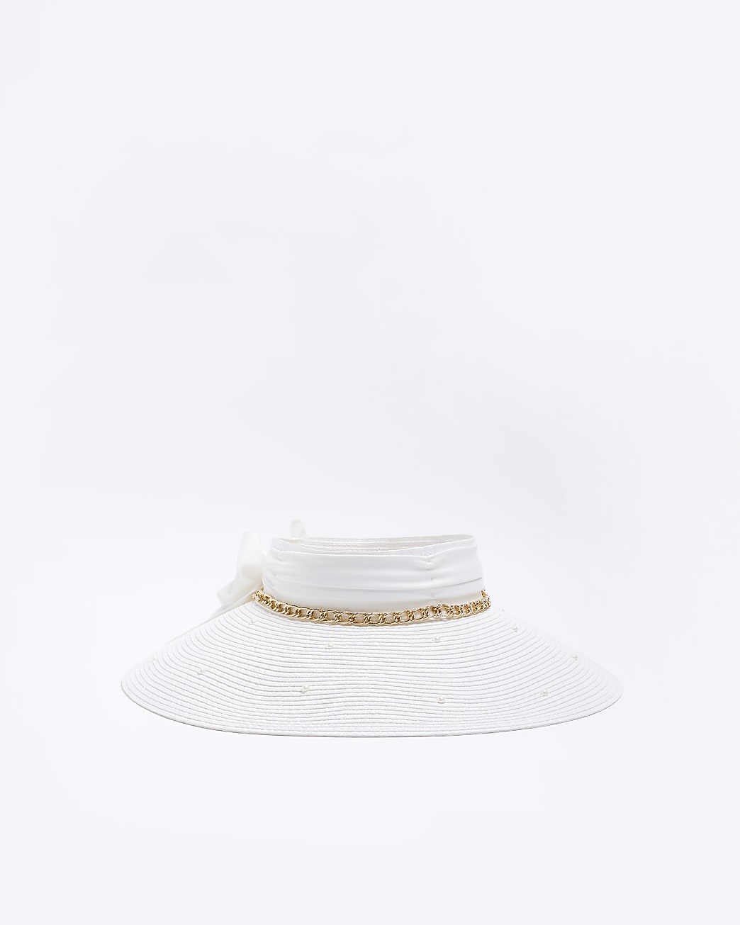 riverisland.com | White bow straw visor hat