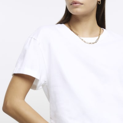 White boyfriend tshirt River Island