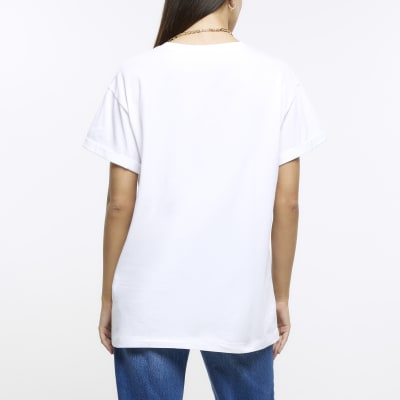 White boyfriend tshirt River Island