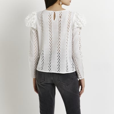 white broderie blouse uk