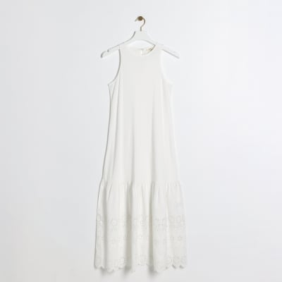 River island white dress sale sales