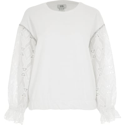 river island white sweatshirt