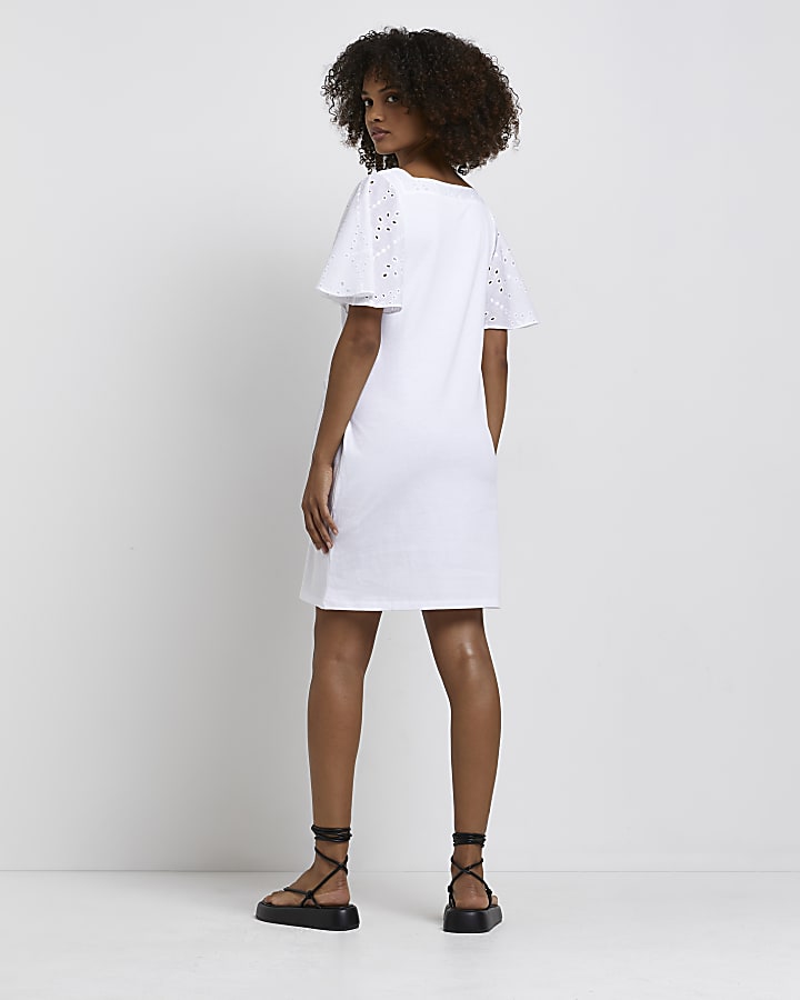 White broidery mini dress