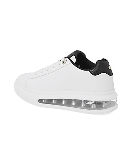 360 degree animation of product White bubble lace up outsole trainers frame-5