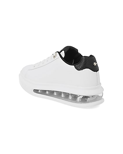 360 degree animation of product White bubble lace up outsole trainers frame-6
