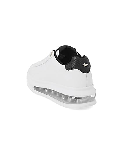 360 degree animation of product White bubble lace up outsole trainers frame-7