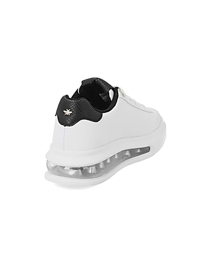 360 degree animation of product White bubble lace up outsole trainers frame-11