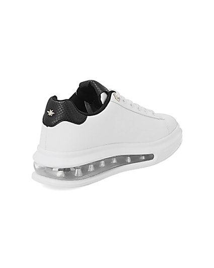 360 degree animation of product White bubble lace up outsole trainers frame-12