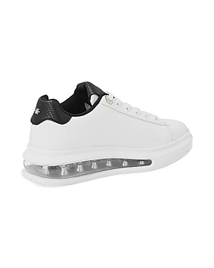 360 degree animation of product White bubble lace up outsole trainers frame-13
