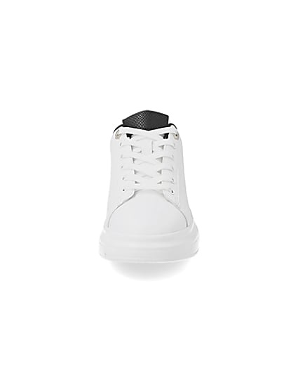 360 degree animation of product White bubble lace up outsole trainers frame-21