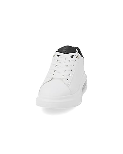 360 degree animation of product White bubble lace up outsole trainers frame-22