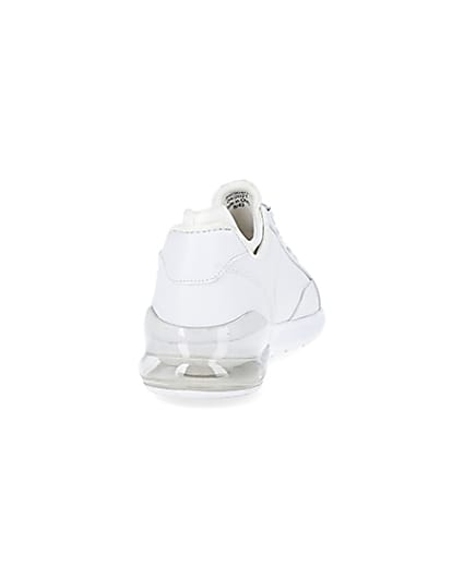 360 degree animation of product White bubble lace up runner trainers frame-10