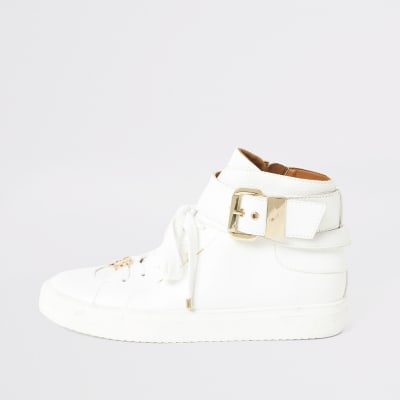 mens white trainers river island