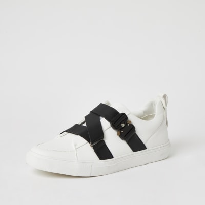 white strap trainers