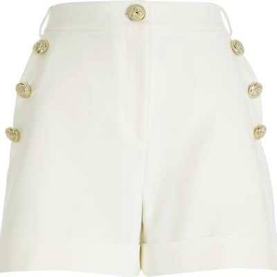 river island white shorts