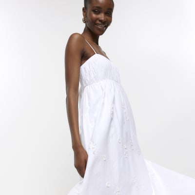 White cami maxi store dress
