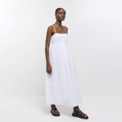 White cami maxi dress River Island