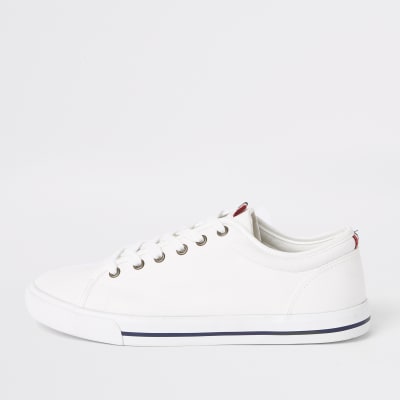 white canvas plimsolls