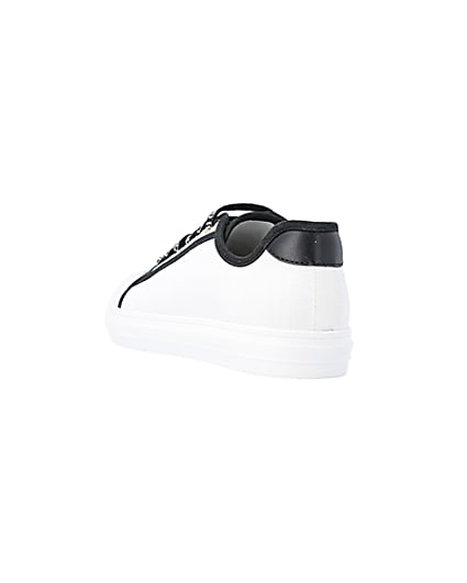 360 degree animation of product White canvas plimsoll trainers frame-7