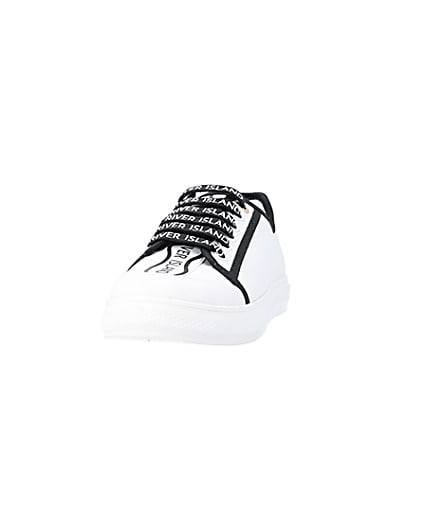 360 degree animation of product White canvas plimsoll trainers frame-22