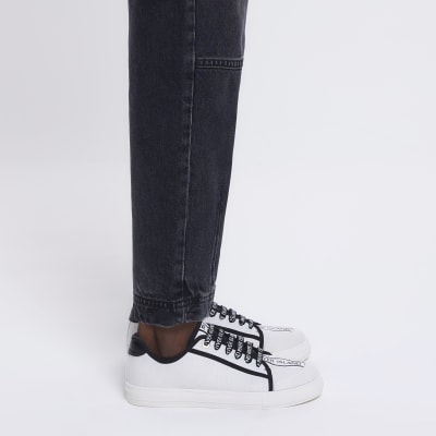 White canvas plimsoll trainers