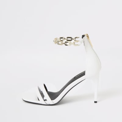 river island white heels