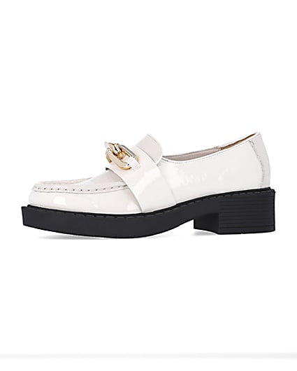 360 degree animation of product White chain detail chunky loafers frame-2